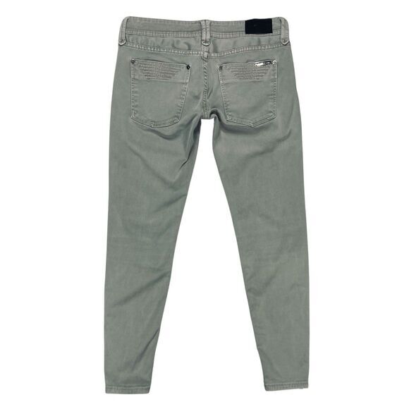 Jimmy Taverniti Jeans Womens Size 26 Gray Distressed Stretchy Retro Ankle Zip - Picture 6 of 16